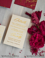 WEDDING INVITATIONS plexi acrylic mirror Burgundy Mirror gold Wedding Invitations, Elegant Marble Wedding Cards, maroon Acrylic Wedding Invites, Pampass Grass Gold Plexi Wedding Invitation Suite23