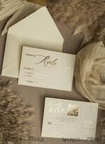 WEDDING INVITATIONS plexi acrylic mirror Beige Mirror gold Wedding Invitations, Elegant Garden Wedding Cards, Nude Acrylic Wedding Invites, Pampass Grass Gold Plexi Wedding Invitation Suite27