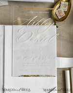 WEDDING INVITATIONS plexi acrylic mirror velvet Cover Clear Wedding Invitations, Elegant Ivory Wedding Cards,  Acrylic Wedding Invites, Mirror Gold Plexi Invitation Suite20