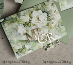 WEDDING INVITATIONS 3 fold wedding invitations  3 fold Luxury sage green Mirror gold Wedding Invitations, Elegant garden Wedding Cards, Glamour Acrylic Monogram Wedding Invites, Mirror Plexi floral Wedding Invitation Suite20