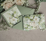 WEDDING INVITATIONS 3 fold wedding invitations  3 fold Luxury sage green Mirror gold Wedding Invitations, Elegant garden Wedding Cards, Glamour Acrylic Monogram Wedding Invites, Mirror Plexi floral Wedding Invitation Suite20