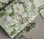 WEDDING INVITATIONS 3 fold wedding invitations  3 fold Luxury sage green Mirror gold Wedding Invitations, Elegant garden Wedding Cards, Glamour Acrylic Monogram Wedding Invites, Mirror Plexi floral Wedding Invitation Suite20