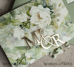 WEDDING INVITATIONS 3 fold wedding invitations  3 fold Luxury sage green Mirror gold Wedding Invitations, Elegant garden Wedding Cards, Glamour Acrylic Monogram Wedding Invites, Mirror Plexi floral Wedding Invitation Suite20