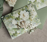 WEDDING INVITATIONS 3 fold wedding invitations  3 fold Luxury sage green Mirror gold Wedding Invitations, Elegant garden Wedding Cards, Glamour Acrylic Monogram Wedding Invites, Mirror Plexi floral Wedding Invitation Suite20