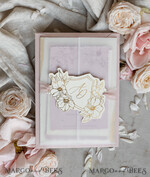 WEDDING INVITATIONS whimsical boho invites Vintage Floral golden Crest Monogram Blush Wedding Invitation with chiffon torn bow,  French Provence Garden Elegant Floral Wedding Invitation suite Deckled Torn edges , Elegant Toile de Jouy & Baroque Invitation set 31