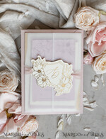 WEDDING INVITATIONS whimsical boho invites Vintage Floral golden Crest Monogram Blush Wedding Invitation with chiffon torn bow,  French Provence Garden Elegant Floral Wedding Invitation suite Deckled Torn edges , Elegant Toile de Jouy & Baroque Invitation set 31