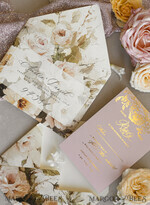 WEDDING INVITATIONS Vintage Baroque Vintage Baroque Wedding Invitation suite  Beige Golden Fine art Roses Wedding Invitations with rsvp Victorian wedding crest Chinoiserie Invites Royal Ornamental frame17