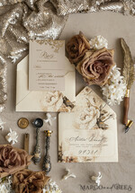 WEDDING INVITATIONS Vintage Baroque Vintage Baroque Wedding Invitation suite  Beige Golden Fine art Roses Wedding Invitations with rsvp Victorian wedding crest Chinoiserie Invites Royal Ornamental frame25