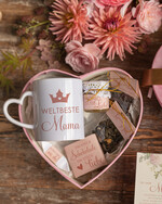 Geschenke zum Muttertag Muttertagsbox in Herzform Geschenkbox Herz für Mama mit Tasse, Kaffee, Tee, Honig & Grußkarte – stilvolles Muttertagsgeschenk, fertig verpackt und liebevoll gestaltet6