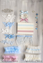 BRIDE bolero, robes, garter Geschenkidee für die Braut Strumpfband Strumpfband Etwas Blaues Geschenk für die Braut von der Trauzeugin JGA5