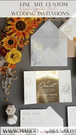 WEDDING INVITATIONS gold / rose gold / silver / glitter Golden Glitter Wedding Invites, Luxury Gold Foil Wedding Cards, Romantic Sunflower Wedding Invitations, Luxury Glamour Nude Wedding Stationery14