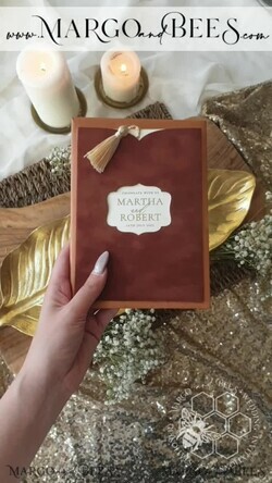 WEDDING INVITATIONS gold / rose gold / silver / glitter  Romantic terracotta Velvet Wedding Invitations, Luxury Gold Foil Wedding Cards, Gold tassel Wedding Invitations9